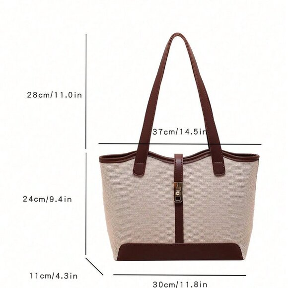 Multicolor Casual Women's Business Foldable Dual Strap Tote Bag - Picture 4 of 8